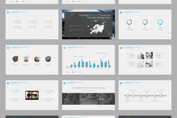 Präsentationsfolien im 360Grad-Design für Google Slides: verschiedene Vorlagen im Überblick